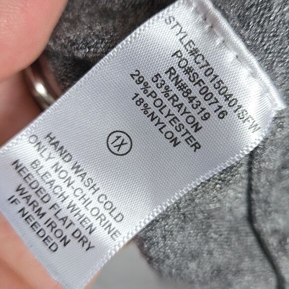 Evolution by Cyrus Ladera Gray Open Front Pocket Cardigan Sweater Stitch Fix 1X - Picture 5 of 9